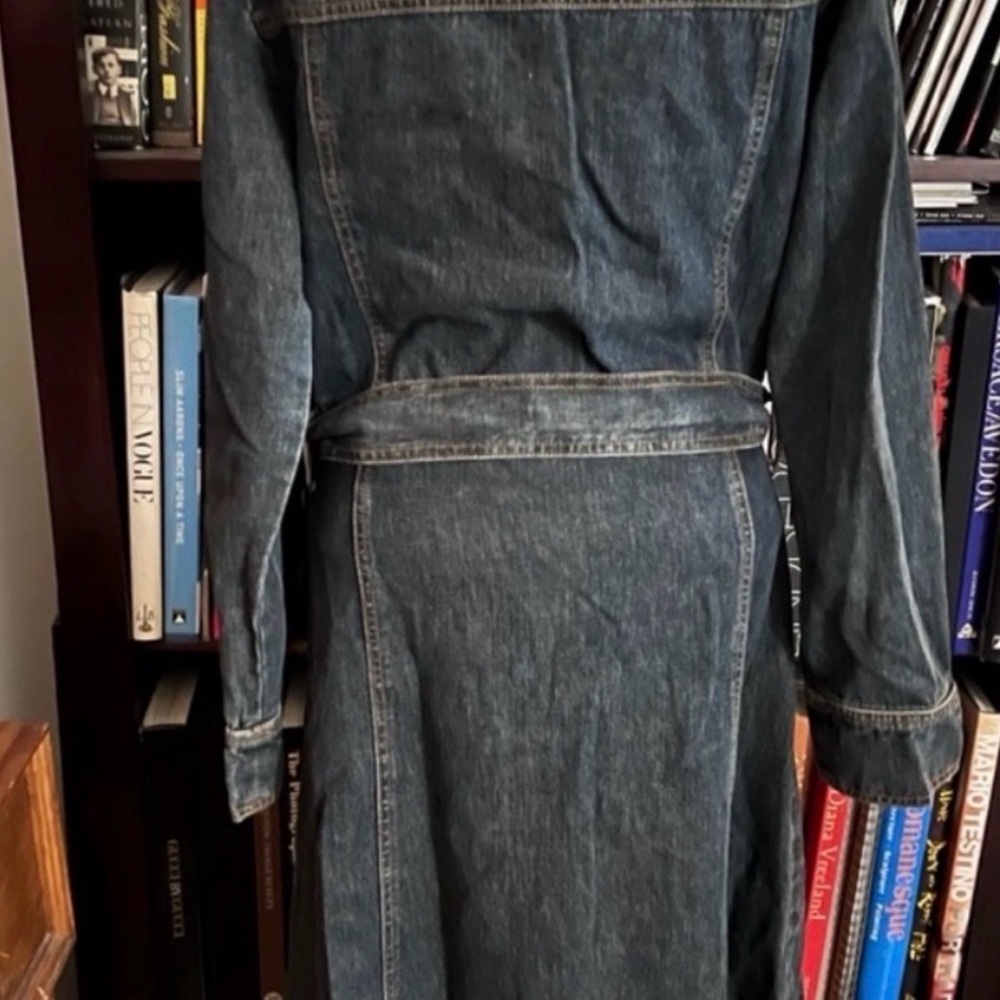 Vintage Rampage Dark blue wash  Denim maxi jacket. Brass logo buttons.medium - Picture 5 of 15